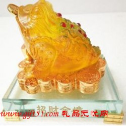水琉璃金蟾招財(cái)擺件定制