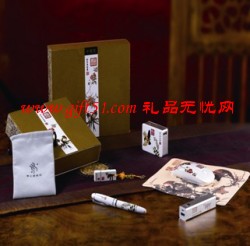 中國(guó)風(fēng)花鳥系列商務(wù)套裝（鋼筆+移動(dòng)電源+鼠標(biāo)+U盤+鼠標(biāo)墊）