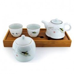 蟬鳴/荷香竹盤(pán)茶具5件套